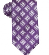 Power play. A bold pattern makes a swift impact with this silk tie from Tasso Elba.