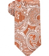 Paisley print on this silk Perry Ellis tie perks up the office any day of the week.