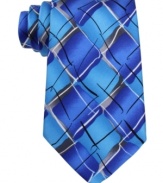 Shades of blue start the day on a happy note with this vibrant silk tie from Jerry Garcia.