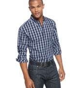 Crafted in a crisp classic plaid, this shirt from Club Room is soon to become a wardrobe must-have.