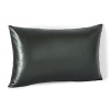 Inspired by textural luxury of women's ready-to-wear, this HUGO BOSS decorative pillow in a rich combination of emerald green leather and canvas creates a singular statement of modern elegance.