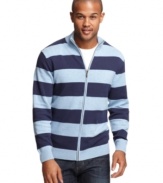 Eye-catching stripes on this Club Room sweater add standout style to any casual-cool outfit.