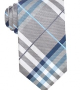 Add a touch of sophistication with this plaid silk tie from Geoffrey Beene.