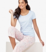 Let yourself sleep in. With the cute print and comfy cotton of these pajamas by Nautica, you can stay in dreamland.