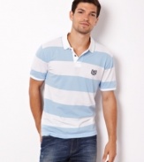 Polish up you summer style with this preppy striped polo shirt from Nautica.