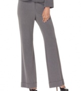 A must-have for your work wardrobe! Cuffed suit pants from AGB feature a wide leg silhouette with a hint of flattering stretch.