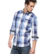 Big and bold, this plaid shirt from INC International Concepts speaks to your brash style.