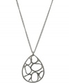 Free-flowing beauty from T Tahari. This oval pendant necklace from the Essentials collection is designed with openwork detail. Nickel-free for sensitive skin. Crafted in imitation rhodium mixed metal. Approximate length: 17 inches + 3-inch extender. Approximate drop: 1-1/2 inches.