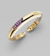 EXCLUSIVELY AT SAKS. A rounded, slim piece with a oval center stone. 18k gold Amethyst Slip-on style Length, about 7 Made in Italy 