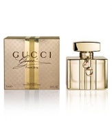 Introducing a strong female signature line: Premiere by Gucci. The bottle is the iconic Gucci shape and the sparkling new fragrance is sophisticated, young and timeless. Top notes: Begamot and blackberry. Middle notes: Orange blossom and wild fur accord. Base notes: Patchouli and sandalwood. Made in France.