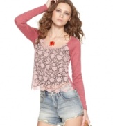 Floral lace gets a casual makeover in this cropped Free People top -- a hot spring layering piece!