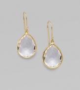 From the Rock Candy Collection. Graceful teardrops of richly faceted clear quartz set in gleaming 18k gold.Clear quartz 18k yellow gold Length, about 1¼ Ear wire Imported