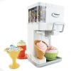 The only thing that can make homemade ice cream more delicious is swirling it with your favorite mix-ins. This soft-serve machine makes up to 1.5 quarts of frozen dessert in as little as 20 minutes, automatically swirls it with your favorite mix-ins and then dispenses it directly into a cone or bowl. Simply add fresh ingredients and turn the dial. Model ICE-45. Manufacturer's limited 3-year warranty.