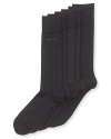 Dress socks with comfort band for optimum hold, extra reinforced heel. Patterned with colorblocked toe and heel.