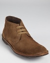 The Chukka boot expresses an enduring style for the modern man, rendered in soft suede by the masterful John Varvatos.