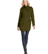 MICHAEL Michael Kors' stylish anorak is outfitted with a bevy of functional pockets and flattering cinched details for a look that makes utility so chic.