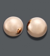 Polish, shine, perfection. Complete your overall look with a simple pair of studs in a trendy ball shape. Crafted in 14k rose gold. Approximate diameter: 10 mm.