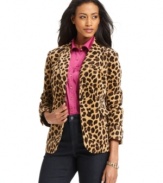 Charter Club's velvet blazer gets revamped in bold animal print for a classic look with a modern edge.