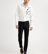 Crisp cotton in a slim fit with star print on one side.Button frontLong sleeves with button cuffsShirttail hemBack darts for fitCottonDry cleanMade in Italy