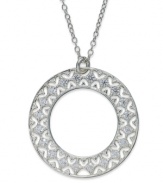 Every girl needs a little extra sparkle. Giani Bernini's stunning open-cut filigree pendant will do just the trick. Set in sterling silver. Approximate length: 18 inches. Approximate drop: 24 mm.