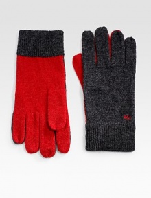 Contrast color wool-nylon gloves with signature MJ logo detail.Ribbed hem80% wool/20% nylonDry cleanImported