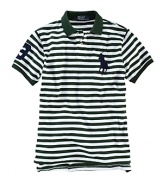 Polo Ralph Lauren Custom-Fit Short-Sleeved Stripe Mesh Polo