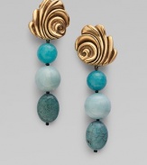 EXCLUSIVELY AT SAKS.COM. A bold wave of pewter and brass with triple drops of aventurine, jasper and jade.Aventurine & jasper Color-treated jade Pewter & brass Length, about 4 Width, about 1 Clip-on backs Made in USA 