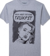 A saucy retro cartoon graphic give this Trukfit tee a stylish sense of humor.