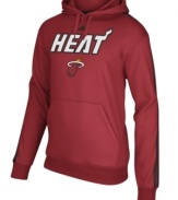 Turn up the support for your favorite NBA team with this Miami Heat hoodie from adidas.