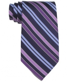 Classic stripes get a colorful upgrade with this tie from Club Room.