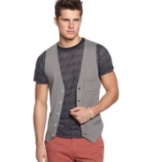 Dress up your t-shirt style with this vest from Bar III.