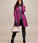 Add a chic layer of warmth to your outfits this cold weather season with DKNYC's single-breasted plus size coat.