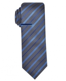 Top off your polished Monday through Friday look with this striking striped tie from Alfani Red.