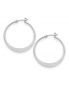 Trendy texture. A knife-edge design adds intriguing aesthetic appeal to these sophisticated hoop earrings from Style&co. Set in silver tone mixed metal, they're sure to add an eye-catching element to your wardrobe. Approximate diameter: 1-1/3 inches.