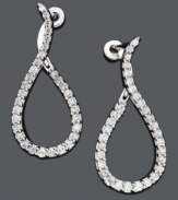 Every girl loves a little sparkle. Earrings combine a sophisticated loop design with dozens of round-cut diamonds (1/2 ct. t.w.). Crafted in 14k white gold. Approximate drop: 9/10 inch.