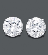 Perfect your look with a polished pair. Certified, round-cut diamonds (1/4 ct. t.w.) shine in a 14k white gold setting. Approximate diameter: 3-2/10 mm.