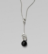 This refined piece features a single smooth black agate stone upon a narrow sterling silver circle link on a delicate link chain. Sterling silverBlack agateLength, about 31Pendant length, about 2¾Toggle closureImported 