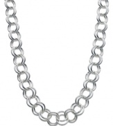 A connection to be celebrated. Touch of Silver's long chain link necklace, crafted in silver-plated brass, makes a bold statement. Approximate length: 28 inches + 2-inch extender. Approximate width: 3/8 inches.