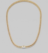 From the Classic Chain Collection. A signature 18K gold chain features a dazzling diamond pavé clasp.Diamond, about 0.18 tcw 18K gold Length, about 16 Clasp closure Made in Bali