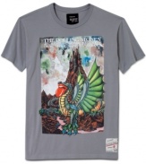 Enter the dragon. This Rolling Stones commemorative t-shirt breathes some fire into your casual style.