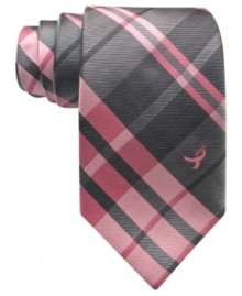 Raise awareness until there's finally a cure for breast cancer. This striped tie from Susan G. Komen is an empowering piece for every man.