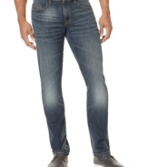 Slim down. These American Rag jeans take a few extra inches off your look.