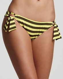 Make a seaside statement in stripes with these brightly hued bikini briefs from Ella Moss.