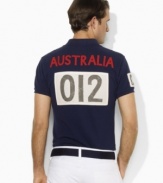 Celebrate the spirit of the 2012 Olympic Games with an iconic rugby shirt in breathable cotton mesh, finished with a bold country details and Ralph Lauren's signature Big Pony.