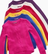 Send a cable. She'll stand out in the sweet style of this cable-knit sweater from Epic Threads.