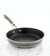 The key to a well-equipped kitchen rests in this versatile skillet, which expertly prepares omelets, pancakes, quesadillas and other favorites on an incredibly durable nonstick surface constructed from extra-strong aluminum sandwiched between two layers of stainless steel. Fast, even heat-up reduces hot spots and aids in excellent food release, making this skillet most popular in your space. Lifetime warranty.