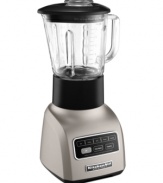 Leave it to KitchenAid to build a better blender. The Architect blender features five speeds of unparalleled power, delivering top performance no matter how tough the task. With a sleek, cocoa-silver finish that looks great on any countertop, this is one appliance your kitchen can't afford to be without. One-year warranty. Model KSB655.