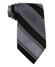 Stripes are simply the best. Pair this striped power tie from Club Room with an assortment of shirts and you'll have an advantage in any room.