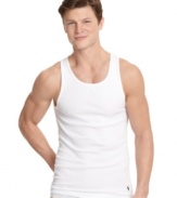 Start your day off right with the smooth, refined cotton of these essential basic undershirts from Polo Ralph Lauren.