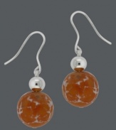 A taste of the tropics. Avalonia Road's bold, Brasilian-inspired earrings feature orange fire agate beads (7-4/5 ct. t.w.) on sterling silver french wire. Approximate drop length: 1-1/2 inches. Approximate drop width: 1/2 inch.